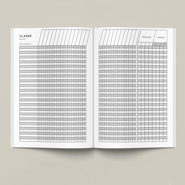 Agenda rigide - Carnet de bord de l'enseignante I Rose